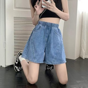 台灣出貨 女童牛仔短褲夏季2026新款夏裝童裝兒童褲子薄款女大童洋氣外穿潮 女童褲子 女童短褲 女童五分褲 運動
