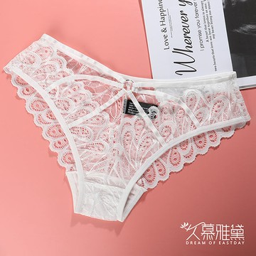 久慕雅黛 蜜情夜巴黎 • 蕾絲精品高質感小褲。白色