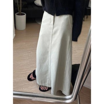 牛仔后開叉半身裙女2026年春秋裝新款高腰顯瘦長款百搭休閑裙子女