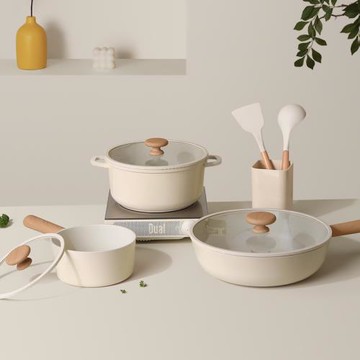 工廠直銷外貿家用不沾鍋無油煙炒菜鍋奶鍋平底鍋湯鍋套裝爐灶通用