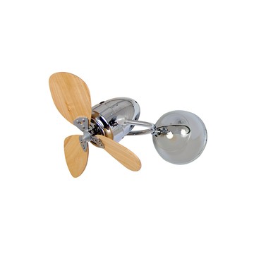 16吋種子型葉片系列壁扇 L08-FINO-CHICSeed-鉻色／淺木紋色