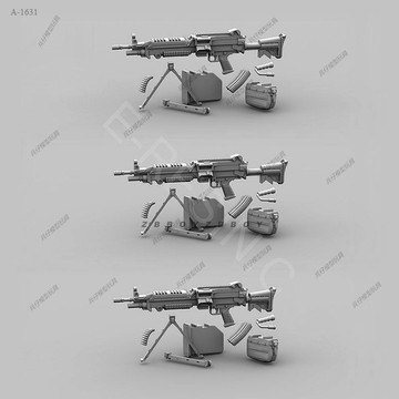 【台灣出貨】✨免運 白膜 1/35 現代武器(2把配彈倉) 樹脂手辦 兵人 白模(原特) A-1631 模型製作