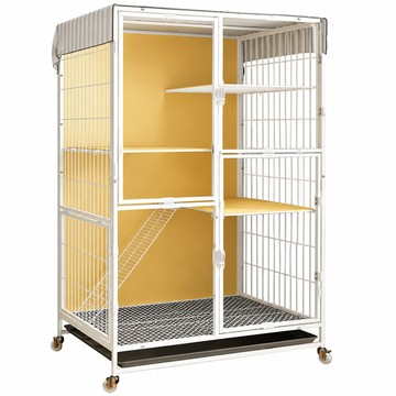 寵物籠/屋 【設彩】貓籠 78*55*135cm 家用室內四層全景貓別墅 帶廁所一體貓窩（輪子腳墊 爬梯托盤）