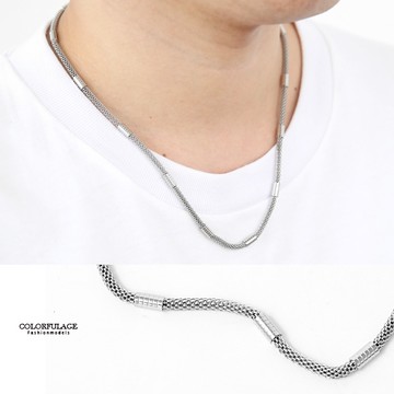 鋼製小圓柱穿插蛇鍊層次鋼鍊NB878