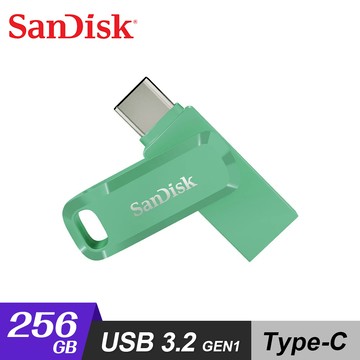 【SanDisk】Ultra Go Type-C 256GB 雙用隨身碟 草本綠