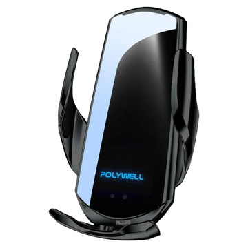 POLYWELL 寶利威爾 無線充電車用支架 15W Qi無線充電 PW15-T65-0609 12.9 x 6.4 x 1.5cm 128g  銀色  FPX3000