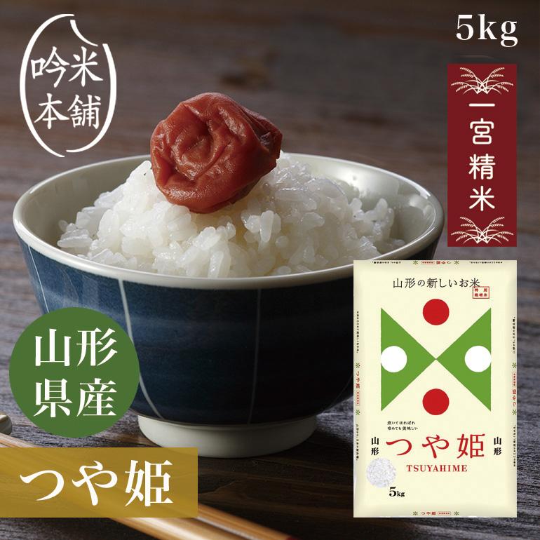 つや姫 5kg 送料無料 山形県産 白米 一宮精米 米 令和5年産 減農薬 特別栽培米 北海道沖縄別途送料必要