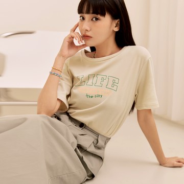 OB嚴選 快乾情侶款文字印花短袖上衣 《KL1279》大尺碼/女裝/現貨