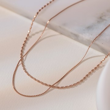 [鈦鋼]MARIGOLD越界美人雙層項鍊【KMD355】-玫瑰金