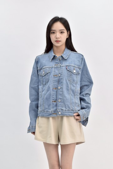 (XL) levis丹寧牛仔質感棉質排扣藍色外套