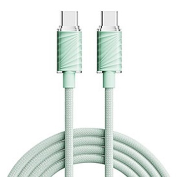 KINYO USBTYC20 C-C60W晶透編織充電線