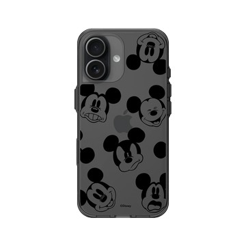iPhone 17 Clear (相機按鈕) 酷墨灰 - 迪士尼-米奇 Mickey - 黑標款-米奇的有趣表情