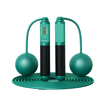 MICHAEL FITNESS 麥克健身 智能跳繩兩用款  跳繩280cm + 大球80g x 2顆  墨綠色  1組