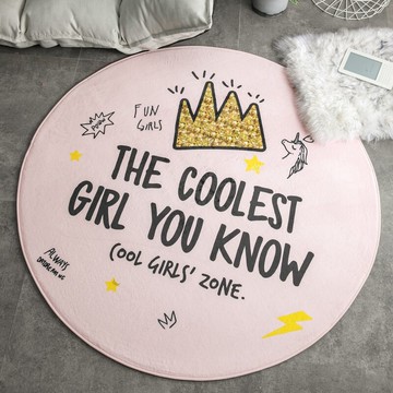 圓形地毯 北歐卡通兒童臥室床邊毯吊籃吊椅墊子家用電腦椅墊圓地墊