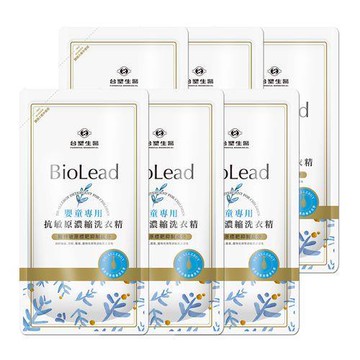 台塑生醫BioLead抗敏原濃縮洗衣精補充包1kgx6包-嬰幼兒衣物專用