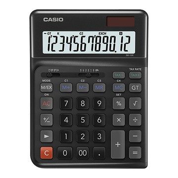 卡西歐CASIO人體工程學計算機/12位元/DE-12E-BK/黑