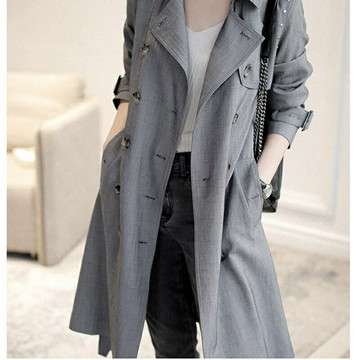 【巴黎精品】現貨+預購 頂級法式風衣外套長版大衣外套寬鬆大碼百搭休閒女裝-韓版秋裝女外套a1LL48