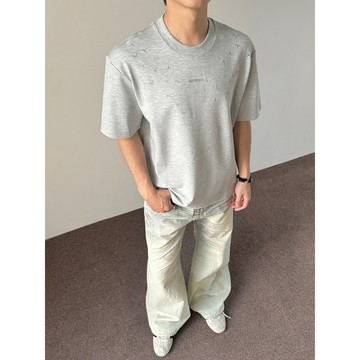 和平鴿刺繡簡約寬鬆運動T恤時尚短袖男款2026新款彈力緊身T恤夏潮