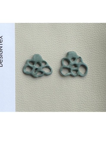 軟陶飾品-手工製作-海潮紋不對稱設計-草原綠色系混色搭配-316不