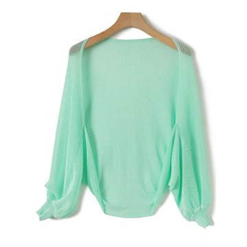 [米蘭精品] 現貨+預購 針織外套防曬罩衫-天絲薄款鏤空披肩女外套6色74lc17