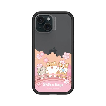 iPhone 15 Mod NX 黑 - 柴語錄 Shiba Says - 賞櫻小確幸