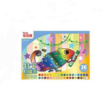 【Pentel 飛龍】36色特大粉蠟筆 /盒 GHT2-36