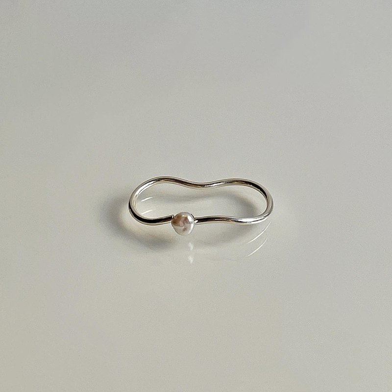 珍珠隕石雙指戒 Pearl Stone Double Finger Ring