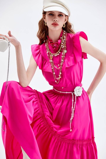 光澤感閃粉色上衣