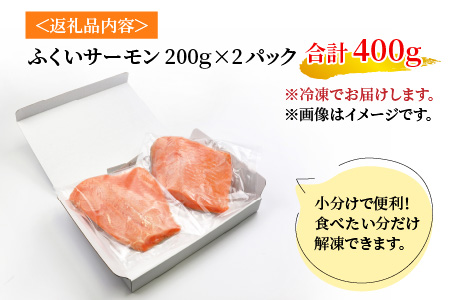 国産 ふくいサーモン 200g × 2パック 合計400g 刺身 サケ 鮭[A-001055]