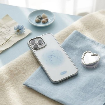 Heart Symbol 銀色電鍍框光面手機保護殼