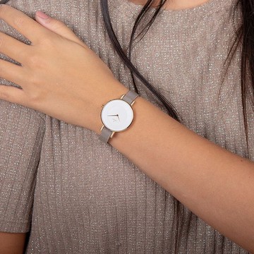 OBAKU 采耀時刻晶鑽時尚腕錶-香檳金X時尚銀/34mm-V158LEGIMC