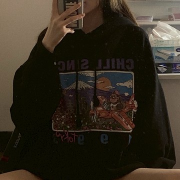 開學季學生vetiver衛衣女秋慵懶風bf寬松原宿ulzzang長袖1入