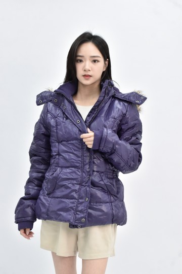 (XL) charlotte russe 連帽亮面紫色外套