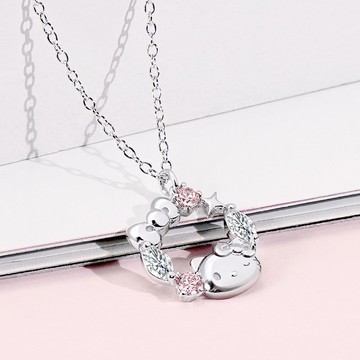 Sanrio學院Mix系列-HelloKitty凱蒂貓晶鑽純銀項鍊