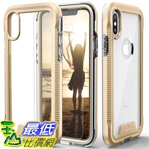 【美國代購】Zizo ION系列適用iPhone X Xs保護套軍用級摔落測試 保護套 Gold Clear