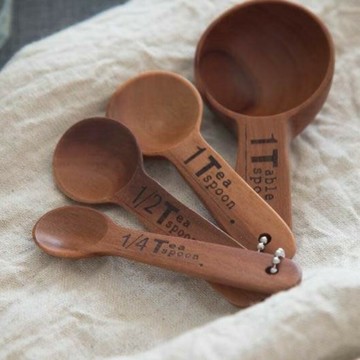 天然木茶匙 量勺 糖/鹽量勺 咖啡量匙 勺子 調料勺 茶匙計量匙 湯匙 調味料 木頭茶杓 日本 廚房
