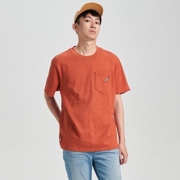 EDWIN｜男裝｜寬版口袋羽毛銀飾造型繡花短袖T恤