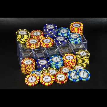 商密特 雷射膜 中面額 CASINO賭場級加重籌碼 一百片/ 休閒桌遊 德州撲克