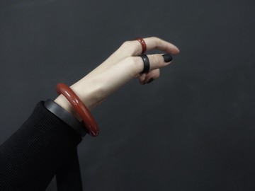 三石宙禮 紅瑪瑙手鐲 54到56圈口