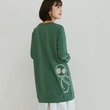 a la sha 阿財立體繡花長版上衣