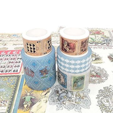 Alice in Wonderland Washi Tape Set, 5 Sticker Tape Rolls