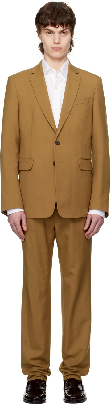 Dries Van Noten 黄褐色单排扣西服套装