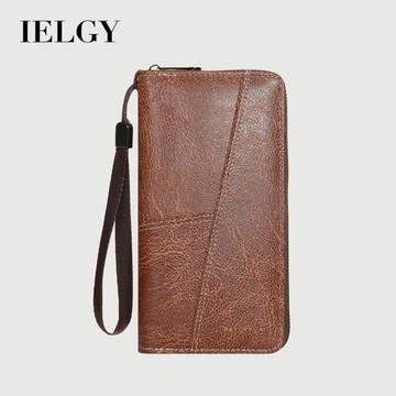 IELGY 新款男士錢包長款多卡位 時尚 拉鍊零錢包手機包