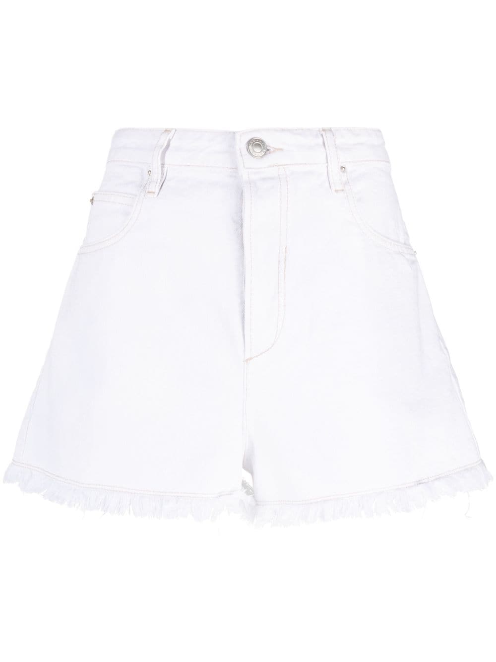 ISABEL MARANT - Lesia frayed denim shorts - women - Polyester/Hemp/Organic Cotton/Cotton - 36 - White