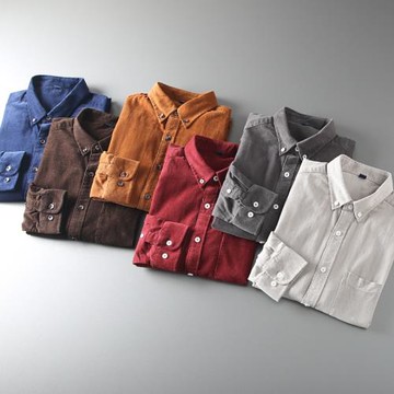 線下398！超柔全棉燈芯絨！親膚細膩！男士通勤休閑長袖襯衫襯衣