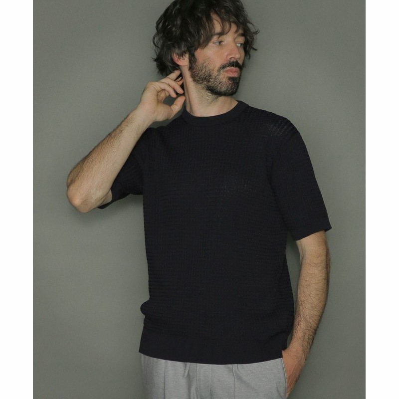 マッキントッシュ ロンドン 12ゲージミニケーブル半袖プルオーバーニット メンズ ネイビー Ll Mackintosh London 通販 Lineポイント最大get Lineショッピング