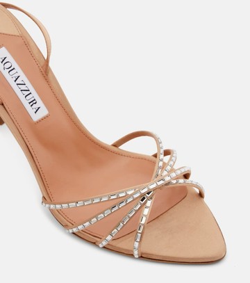 Aquazzura Tell Me 85 embellished satin sandals