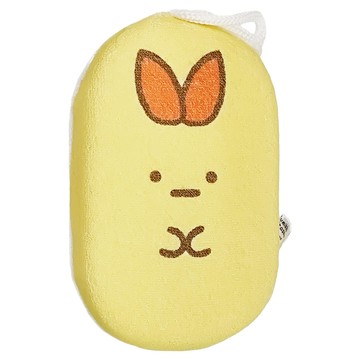 San-X 角落生物 卡通造型蓬鬆柔軟沐浴海綿 帶掛繩可懸掛  黃色  1個
