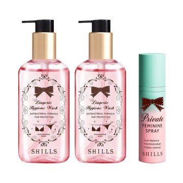 【SHILLS 舒兒絲】私密衣物抗菌手洗精2入+贈抗菌噴霧 (貼身衣物/寶寶衣物/私密清潔)