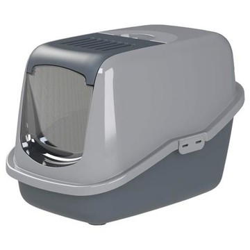 PeeWee必威 屋型雙層貓便盆-槍灰色